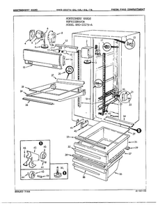 Fresh Food Compartment Diagram and Parts List for 22274A  Admiral Refrigerator