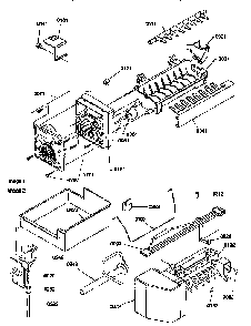 Ice Maker Assembly Diagram and Parts List for 67277-P1311001WL  Amana Refrigerator