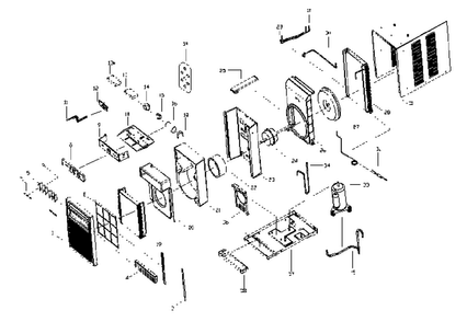 Cabinet Parts Diagram and Parts List for AAWV-10CR1FAU  Admiral Air Conditioner