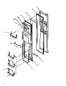 Freezer Door Diagram and Parts List for SXD19NL-P1168802WL  Amana Refrigerator