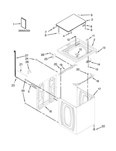Top And Cabinet Parts Diagram and Parts List for NTW4651BQ1  Amana Washer