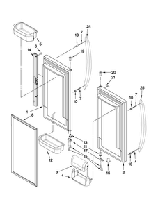 Refrigerator Door Parts Diagram and Parts List for MFC2061KES10  Maytag Refrigerator