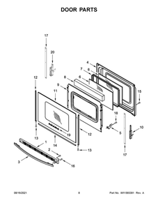 Door Parts Diagram and Parts List for ACR4503SFB5  Amana Range
