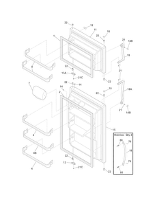 Doors Diagram and Parts List for CRT185ILW8  Crosley Refrigerator