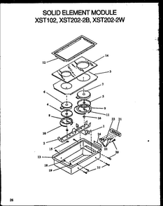 Solid Element Module Diagram and Parts List for XST209-2W P1133345NW Amana Range