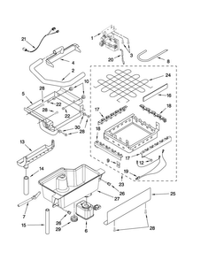 Evaporator, Ice Cutter Grid And Water Parts Diagram and Parts List for JIM158XBCX3  Jenn-Air Ice Maker