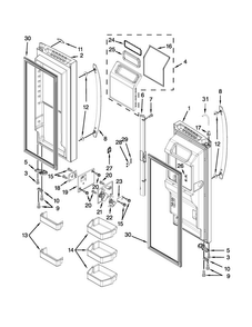 Refrigerator Door Parts Diagram and Parts List for 7MF2976AEM03  Maytag Refrigerator