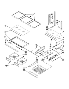 Shelf Parts Diagram and Parts List for MFI2067AES11  Maytag Refrigerator