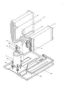 Compressor, Tubing And Basepan Diagram and Parts List for TC9095W2B  Amana Air Conditioner