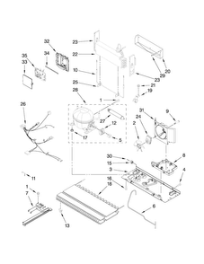Unit Parts Diagram and Parts List for JFC2089HTW3  Jenn-Air Refrigerator