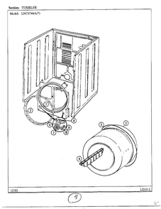 Tumbler Diagram and Parts List for 8744A  Norge Dryer