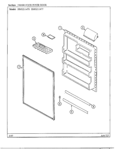 Fresh Food Inner Door Diagram and Parts List for HMG211470  Admiral Refrigerator