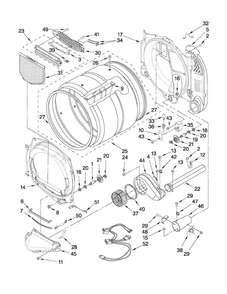 Bulkhead Parts Diagram and Parts List for MGDE200XW1  Maytag Dryer