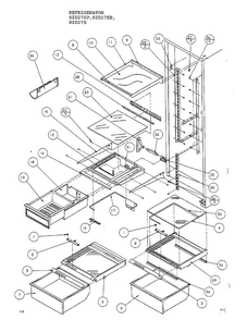 Parts List-refrigerator Shelving And Drawers Diagram and Parts List for SZD27KP  Amana Refrigerator
