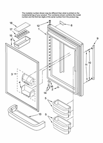 Refrigerator Door Parts Diagram and Parts List for GB2526REKS12  Amana Refrigerator