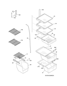 Shelves Diagram and Parts List for CRSH268MBDA  Crosley Refrigerator