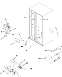 Evap Fan Assy And Lights Diagram and Parts List for ACD2232HRB0  Amana Refrigerator