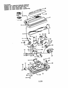 Vacuum Assembly Diagram and Parts List for S3269-070  Hoover Canister Vacuum