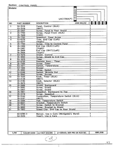 Control Panel Page 2 Diagram and Parts List for 7750A  Norge Dryer