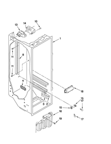 Refrigerator Liner Parts Diagram and Parts List for MSD2559XEB01  Maytag Refrigerator