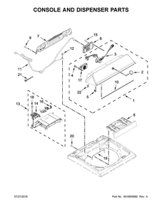 Console And Dispenser Parts Diagram and Parts List for MVWB855DC1  Maytag Washer
