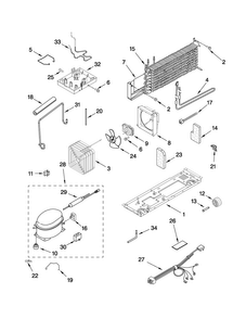 Unit Parts Diagram and Parts List for A8RXNGMWE00  Amana Refrigerator