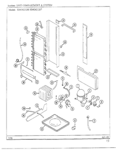 Unit Compartment/system Diagram and Parts List for HMG621267  Admiral Refrigerator