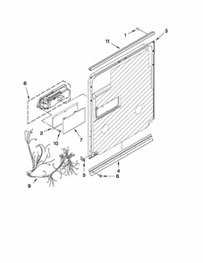 Inner Door Parts Diagram and Parts List for MDB8959SAS1  Maytag Dishwasher