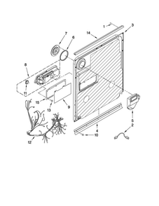Door And Latch Parts Diagram and Parts List for MDB7759AWS0  Maytag Dishwasher