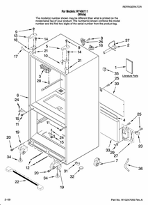 Cabinet Parts Diagram and Parts List for RY495111  Maytag Refrigerator