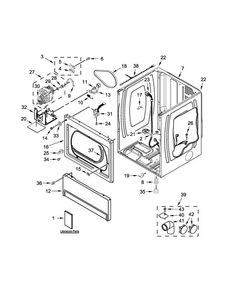 Lower Cabinet And Front Panel Parts Diagram and Parts List for MLE27PNBGW1  Maytag Dryer