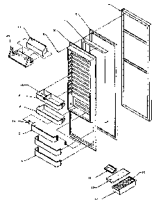 Ref Door Diagram and Parts List for SSD25N5L-P1178903WL  Amana Refrigerator