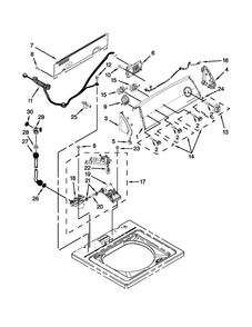 Controls And Water Inlet Parts Diagram and Parts List for 4GNTW4600YQ1  Amana Washer