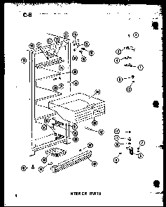 Interior Parts Diagram and Parts List for U23C P60345-73W Amana Freezer