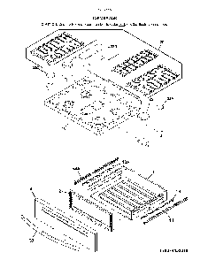 Top/Drawer Diagram and Parts List for 79074457810  Kenmore Range
