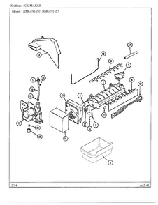 Ice Maker Diagram and Parts List for 191457  Admiral Refrigerator