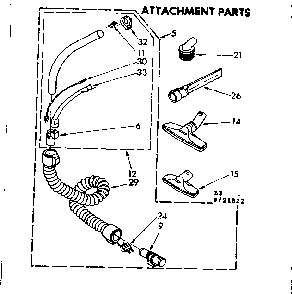 Attachment Parts Diagram and Parts List for 11621822  Kenmore Canister Vacuum