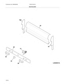 Backguard Diagram and Parts List for CRG3120LWJ  Crosley Range