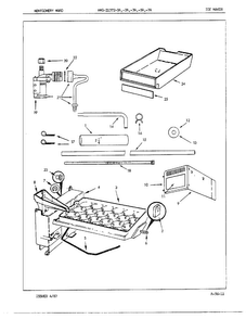 Ice Maker Diagram and Parts List for 21372A  Admiral Refrigerator