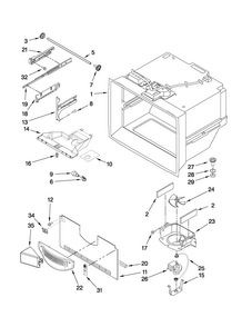 Freezer Liner Parts Diagram and Parts List for JFC2089WTB1  Jenn-Air Refrigerator
