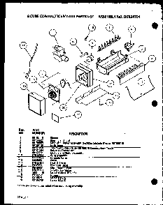 8 Cube Compact Ice Maker Diagram and Parts List for BL20QW-P1125503WW  Amana Refrigerator