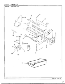 Ice Maker Diagram and Parts List for 19812-0A  Admiral Refrigerator