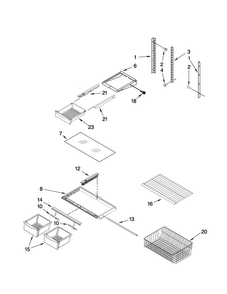 Shelf Parts Diagram and Parts List for ABL192ZWES0  Amana Refrigerator