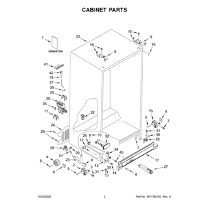 Cabinet Parts Diagram and Parts List for ASI2175GRB10  Amana Refrigerator