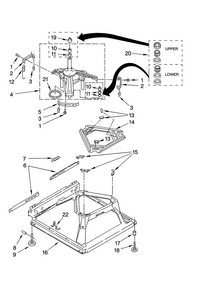 Machine Base Parts Diagram and Parts List for 2DMTW5705TW1  Maytag Washer