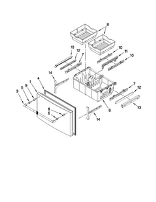 Freezer Door Parts Diagram and Parts List for JFI2089AEP9  Jenn-Air Refrigerator