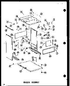Chassis Assembly Diagram and Parts List for ESMC-1-C P18011-8TC Amana Trash Compactor