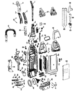 Main Body Diagram and Parts List for U6485-200  Hoover Upright Vacuum