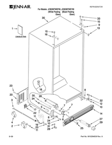 Cabinet Parts Diagram and Parts List for JCB2587WEY00  Jenn-Air Refrigerator