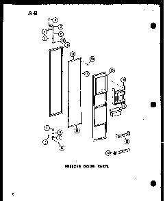 Freezer Door Parts Diagram and Parts List for SRI22E-1-C-P74870-26WC  Amana Refrigerator